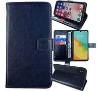 Anybird Premium Retro Flip Leather Protector TPU Silicone Case For Oscal Marine 1 Magnetic Card Slot Protective Bumper Folio Pouch (Dark Blue)