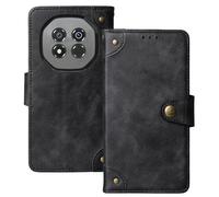 Anybird Premium Retro Flip Leather Protector TPU Silicone Case For Oukitel G7 Magnetic Card Slot Protective Bumper (Black)