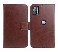 Anybird PU Flip Folio Leather Case For Crosscall STELLAR X5s / X5s Chamonix Mont Blanc 6.49" Business Phone Protection Protector Protective Cover Skin Pouch Etui (Brown)