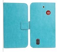 Anybird PU Flip Folio Leather Case For Doro Leva X10 2.4" Business Phone Protection Protector Protective Cover Skin Pouch Etui (Blue)