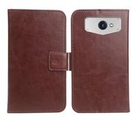 Anybird PU Flip Folio Leather Case For JCB Toughphone 4G 5.7" Business Phone Protection Protector Protective Cover Skin Pouch Etui (Brown)