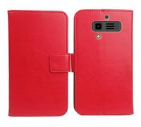Anybird PU Flip Folio Leather Case For JCB Tradesman 3 4G 2.8" Business Phone Protection Protector Protective Cover Skin Pouch Etui (Red)