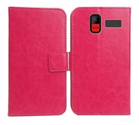 Anybird PU Flip Folio Leather Case For Maxcom Comfort MM445 4G 2.8" Business Phone Protection Protector Protective Cover Skin Pouch Etui (Rose)