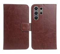 Anybird PU Flip Folio Leather Case For OUKITEL C26 Mini 4" Business Phone Protection Protector Protective Cover Skin Pouch Etui (Brown)
