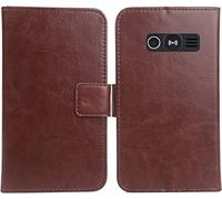 Anybird PU Flip Folio Leather Case TPU Silicone For Doro 1380/1382 2.4 inch Book Wallet Business Phone Protection Protector Protective Cover Skin Pouch Etui (Brown)