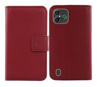 Anybird Red Flip Genuine Real Leather Protector Case For Doro Aurora A30 Magnetic Card Slot Wallet