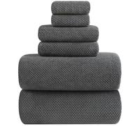 ANYBOY Gray Towels for Bathroom,80% Polyester Bath Towel Set | Bath Towel Set, ANYBOY White Bath Towel Set, 2 Pieces