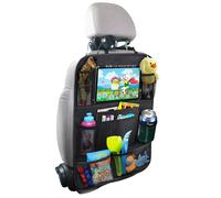 anycoplus Anypack Car Back Seat Organizer Black 1pc with Touch Screen Tablet Holder Kick Mats with Pocket for Toys