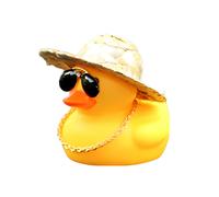 anycoplus Anypack Car Ornaments Yellow Duck with Straw Hat Gold Chain