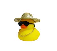 anycoplus Anypack Car Ornaments Yellow Round Glasses with Straw Hat Gold Chain