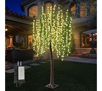 Anycosy 7FT Lighted Willow Tree,384 LED Light Up Weeping Willow Tree with 8 Modes & Timer,Lighted Artificial Trees for Decoration Garden Patio