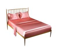 Anycozy Fitted Sheet Queen Size Jade Luxury Silky Beddings Set with Pillow Cases