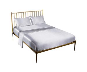 Anycozy Fitted Sheet Queen Size White Luxury Silky Beddings Set with Pillow Cases