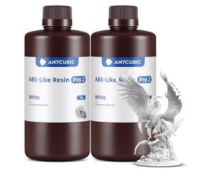ANYCUBIC 3D Printer Resin, ABS-Like Resin Pro 2 with Enhanced Strength and Toughness, Performance far Superior to ABS-Like Resin, Low Odor, Wide Compatible for All Resin 3D Printers(White, 2kg)