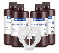 ANYCUBIC ABS-Like Resin 2.0, Fast Curing 3D Printer Resin with High Toughness and Resilience, High Precision and Hardness, Low Odor, Compatible with All LCD Printers, 4kg Clear