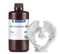 ANYCUBIC ABS-Like Resin 2.0, Fast Curing 3D Printer Resin with High Toughness and Resilience, High Precision and Hardness, Low Odor, Compatible with All LCD Printers, 1kg White