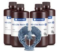 ANYCUBIC ABS-Like Resin 2.0, Fast Curing 3D Printer Resin with High Toughness and Resilience, High Precision and Hardness, Low Odor, Compatible with All LCD Printers, 4kg Grey