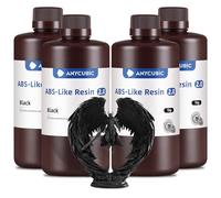 ANYCUBIC ABS-Like Resin 2.0, Fast Curing 3D Printer Resin with High Toughness and Resilience, High Precision and Hardness, Low Odor, Compatible with All LCD Printers, 4kg Black