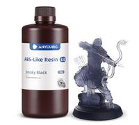 ANYCUBIC ABS Like Resin 3.0, 405nm UV Fast-curing Photopolymer Resin with Excellent Strength and Resilience, High Precision, Low Odor 3D Printer Resin for LCD/DLP 3D Printing, Smoky Black 1kg