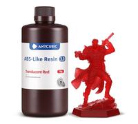 ANYCUBIC ABS Like Resin 3.0, 405nm UV Fast-curing Photopolymer Resin with Excellent Strength and Resilience, High Precision, Low Odor 3D Printer Resin for LCD/DLP 3D Printing, Transparent Red 1kg