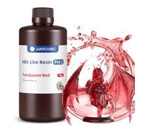 ANYCUBIC ABS-Like Resin Pro 2, 3D Printer Resin with Enhanced Strength and Toughness, High Precision and Minimal Shrinkage 3D Resin, Widely Compatible with All Resin 3D Printers(Transparent Red,1kg)