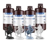 ANYCUBIC ABS-Like Resin Pro 2, Enhanced Strength Resin with Minimal Shrinkage - Compatible with Most 3D Printers (Grey+White+Black+Clear, 4kg)