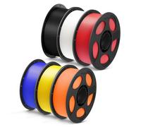 ANYCUBIC High Speed 3D Printer Filament 1.75mm, Up to 10X Faster, Rapid PLA Filament, Accuracy +/- 0.02mm, 6KG Pearl Black+Bright White+Bright Red+Dazzling Blue+Vibrant Yellow+Vibrant Orange