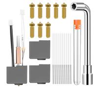 ANYCUBIC Kobra 3 Hotend for Kobra 3 and Kobra 3 Combo, 22pcs 3D Printing Extruder Hotend Kit,Including 0.4mm Brass Nozzles,Heating Block,Silicone Case,Nozzle Cleaning Pins,Wrenches