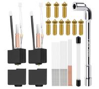 ANYCUBIC Kobra 3 Hotend for Kobra 3 and Kobra 3 Combo, 34pcs 3D Printing Extruder Hotend Kit,Including 0.2mm/0.4mm/0.6mm Brass Nozzles,Heating Block,Silicone Case,Nozzle Cleaning Pins,Wrenches