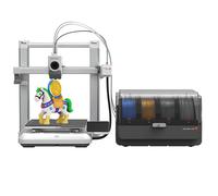 ANYCUBIC Kobra 4 Combo 3D Printer, Multi-Color Printing, LeviQ 3.0 Auto-Leveling, 49-Point Leveling, <0.02mm Precision, Print-While-Drying, 65°C Active Drying