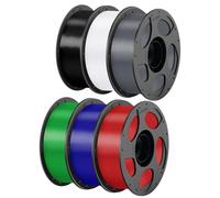 ANYCUBIC PETG Filament 1.75mm, 3D Printer Filament,Accuracy +/- 0.02mm, Exceptional Toughness, Print with FDM 3D Printers 6 Pack 1KG Reusable Spool,Texture Grey+White+Black+Red+Green+Blue