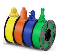 ANYCUBIC PETG Filament 1.75mm, 3D Printer Filament, Accuracy +/- 0.02mm, Exceptional Toughness, Print with Most FDM 3D Printers, 4 Pack 1KG Reusable Spool, Blue+Green+Orange+Yellow
