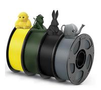 ANYCUBIC PETG Filament 1.75mm, 4KG Black+Texture Silver+Forest Green+Yellow