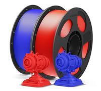ANYCUBIC PLA+ 3D Printer Filament 1.75mm, High Toughness 3D Printing Filament, Accuracy +/- 0.02mm, Print with FDM 3D Printers, RFID Sync, 2 Pack 1KG Reusable Spool, Dazzling Blue+Bright Red