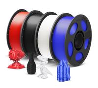 ANYCUBIC PLA+ 3D Printer Filament 1.75mm, High Toughness 3D Printing Filament, Dimensional Accuracy +/- 0.02mm, Print with Most FDM 3D Printers,RFID Sync,4 Pack 1KG Reusable Spool,Black+White+Blue+Red