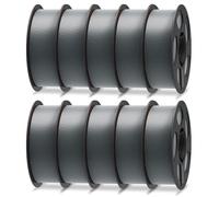 ANYCUBIC PLA+ 3D Printer Filament Refill 1.75mm, High Toughness 3D Printing Filament, Dimensional Accuracy +/- 0.02mm, Print with Most FDM 3D Printers, 10PCS Texture Grey