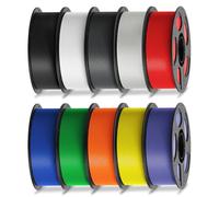 ANYCUBIC PLA Filament 1.75mm, 3D Printer Filament, Dimensional Accuracy +/- 0.02mm, 10 Pack 1KG Reusable Spool,Black+White+Texture Grey+Clear+Red+Blue+Green+Orange+Yellow+Purple
