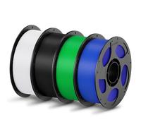 ANYCUBIC PLA Filament 1.75mm, 3D Printer Filament, Intelligent Identification, Dimensional Accuracy +/- 0.02mm, 4 Pack 1KG Reusable Spool, White+Black+Green+Blue