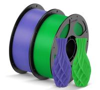 ANYCUBIC PLA Filament 1.75mm, 3D Printer Filament, Intelligent Identification, Dimensional Accuracy +/- 0.02mm, 2 Pack 1KG Reusable Spool, Purple+Green