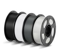 ANYCUBIC PLA Filament 1.75mm, 3D Printer Filament, Intelligent Identification, Dimensional Accuracy +/- 0.02mm, 4 Pack 1KG Reusable Spool, Black+White+Grey+Clear