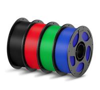 ANYCUBIC PLA Filament 1.75mm, 3D Printer Filament, Intelligent Identification, Dimensional Accuracy +/- 0.02mm, 4 Pack 1KG Reusable Spool, Black+Red+Green+Blue