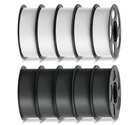 ANYCUBIC PLA Filament 1.75mm, RFID 3D Printer Filament, Dimensional Accuracy +/- 0.02mm, 10 Pack 1KG Reusable Spool, White*5+Texture Grey*5
