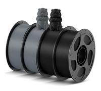 ANYCUBIC PLA Filament 1.75mm, RFID 3D Printer Filament, Dimensional Accuracy +/- 0.02mm, 4 Pack 1KG Reusable Spool, Black *2+Grey *2