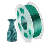 ANYCUBIC Silk PLA Filament 1.75mm 1KG, Shiny Silk Gradient Dual-Color PLA Filament, Multicolor Material for 3D Printer, Dimensional Accuracy +/- 0.03 mm, Dimensional Accuracy +/- 0.03 mm-Dark Green