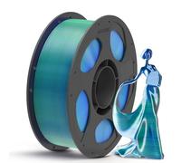 ANYCUBIC Silk PLA Filament 1.75mm 1KG, Shiny Silk Gradient Dual-Color PLA Filament, Multicolor Material for 3D Printer, Dimensional Accuracy +/- 0.03 mm Blue Green