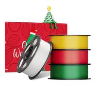 ANYCUBIC Silk PLA Filament 1.75mm, 3D Printer Filament, Print with FDM 3D Printers, Dimensional Accuracy +/- 0.03 mm,4 Pack 1KG Spool, Christmas Red + Christmas Green + Shiny Gold + White