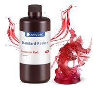 ANYCUBIC Upgraded Standard 3D Printer Resin, Low Odor, High Precision & Rapid Photopolymer 3D Resin for 8K/14K LCD/DLP/SLA 3D Printing(Transparent Red,1kg)