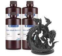 ANYCUBIC Water Washable 2.0 3D Printer Resin, 405nm High Precision and Anti-Yellowing 3D Resin, High Resilience, Easy Post-processing Photopolymer Resin for LCD/DLP Printers(Black, 4000g)