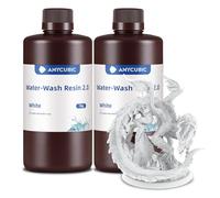 ANYCUBIC Water Washable 2.0 3D Printer Resin, 405nm High Precision and Anti-Yellowing 3D Resin, High Resilience, Easy Post-processing Photopolymer Resin for LCD/DLP Printers(White, 2000g)