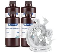 ANYCUBIC Water Washable 2.0 3D Printer Resin, 405nm High Precision and Anti-Yellowing 3D Resin, High Resilience, Easy Post-processing Photopolymer Resin for LCD/DLP Printers(White, 4000g)